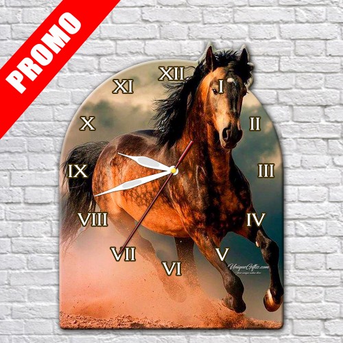 SOUVENIR WALL CLOCK WITH HORSES SOUVENIR WALL CLOCK WITH HORSES